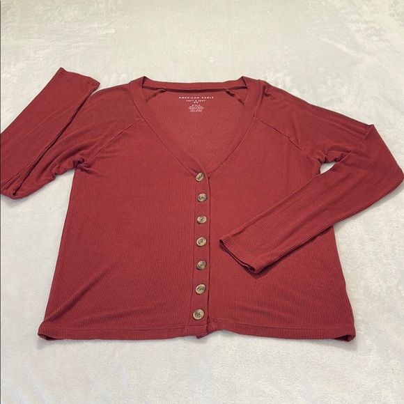 American Eagle Outfitters Tops - American Eagle Outfitters, Women's Rust Button-Up Top SIZE MEDIUM